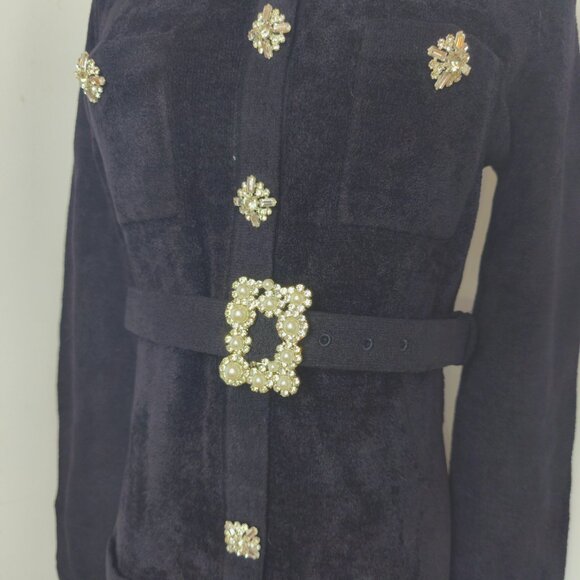 self-portrait Black Chenille Knit Mini Dress size M - Picture 5 of 16